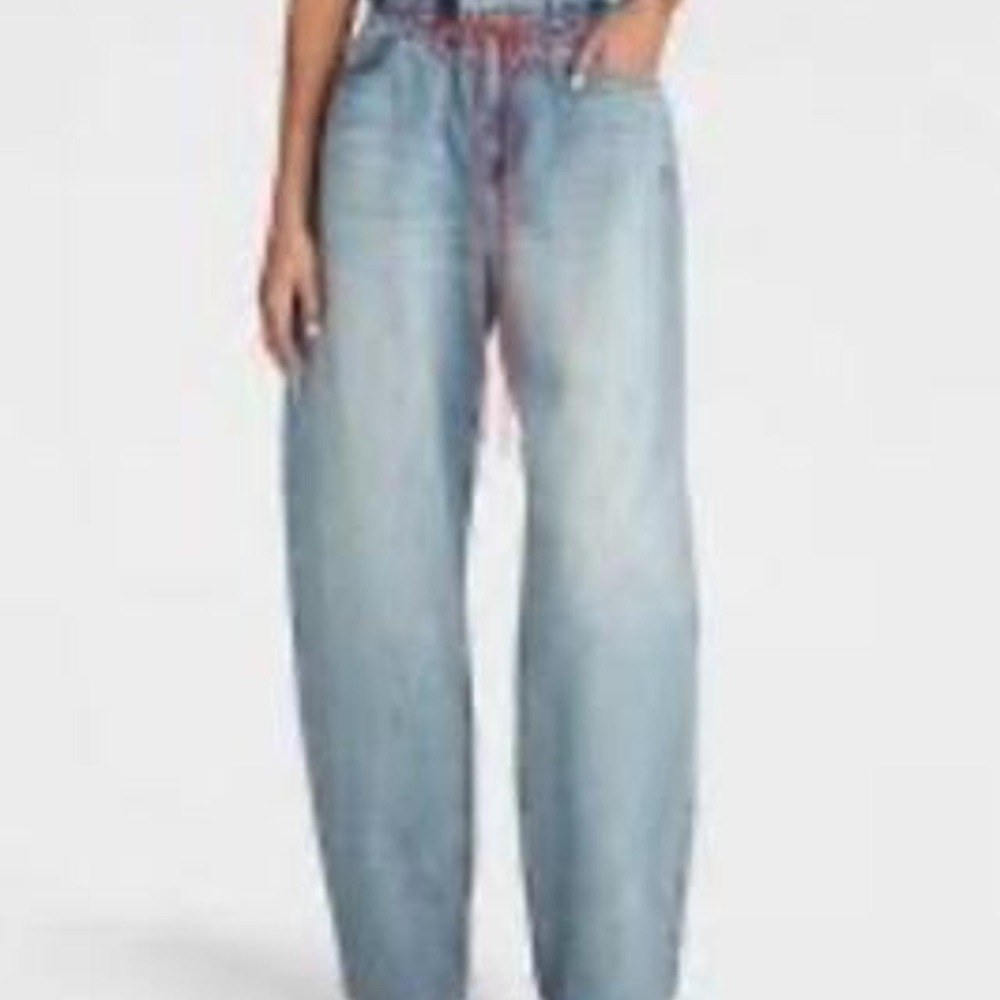 KBB by KAHLANA Women's  Barrel Leg 'The Paper Bag Jean Stretchy Waist